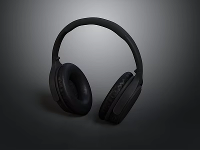 High Quality Black Over Ear Headphones with Plush Ear Cushions for Computer Users 3d model