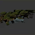 Advanced Military Weapon Design With Green Camouflage Red Star And Mechanical Engines