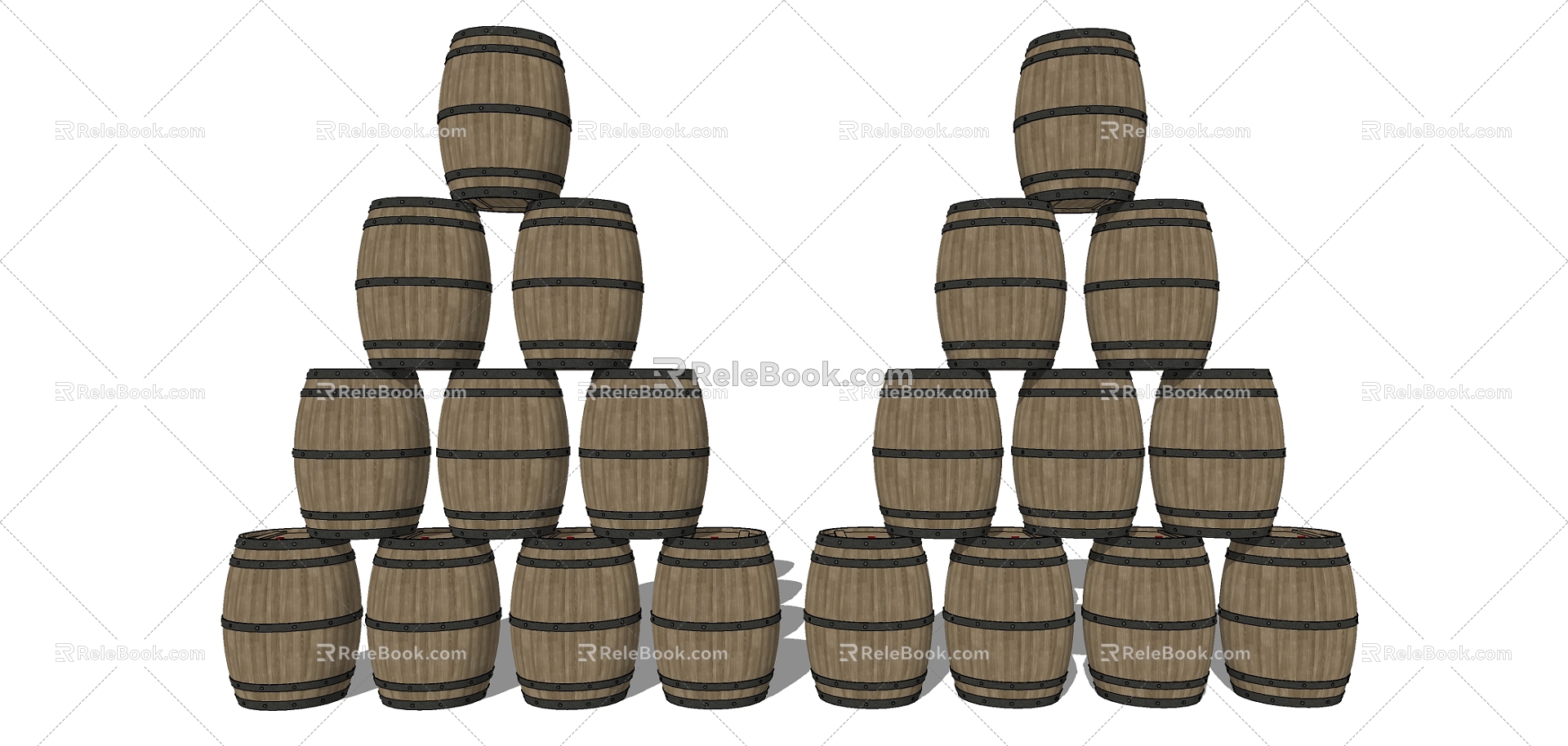 Modern Wine Barrel Wooden Wine Barrel Rubber Barrel model