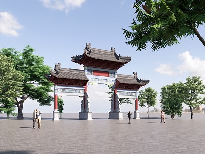 Chinese archway 3d model