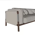 Modern Sectional Sofa With Linen Upholstery And Wooden Frame Legs Design