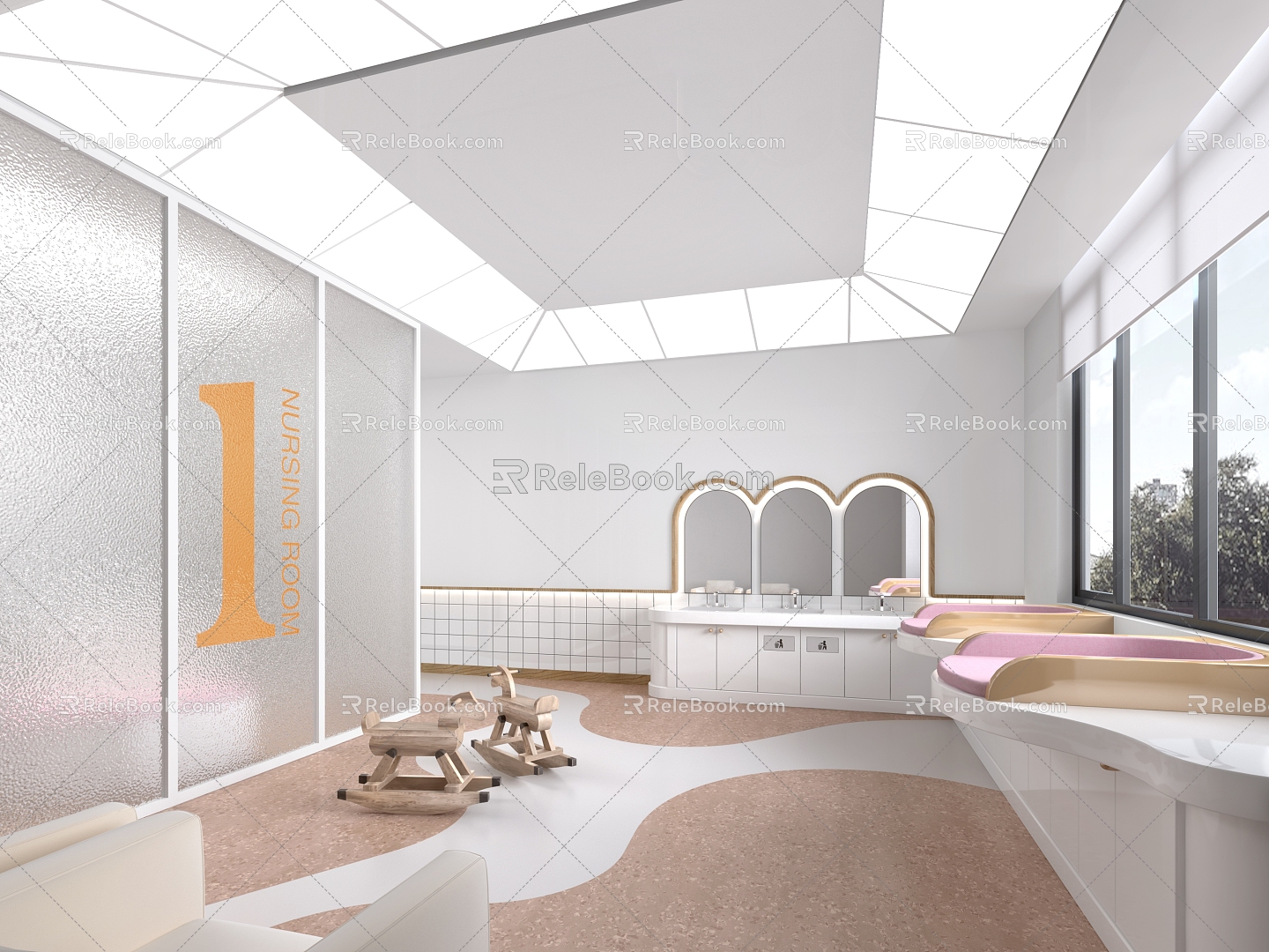 Modern mother and baby room 3d model