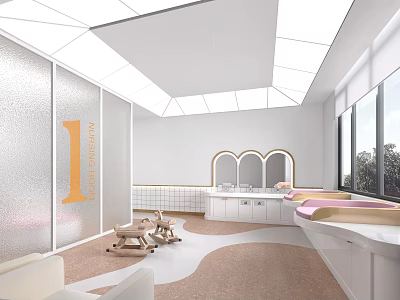 Bright Spacious Baby Swimming Pool Interior 3d model