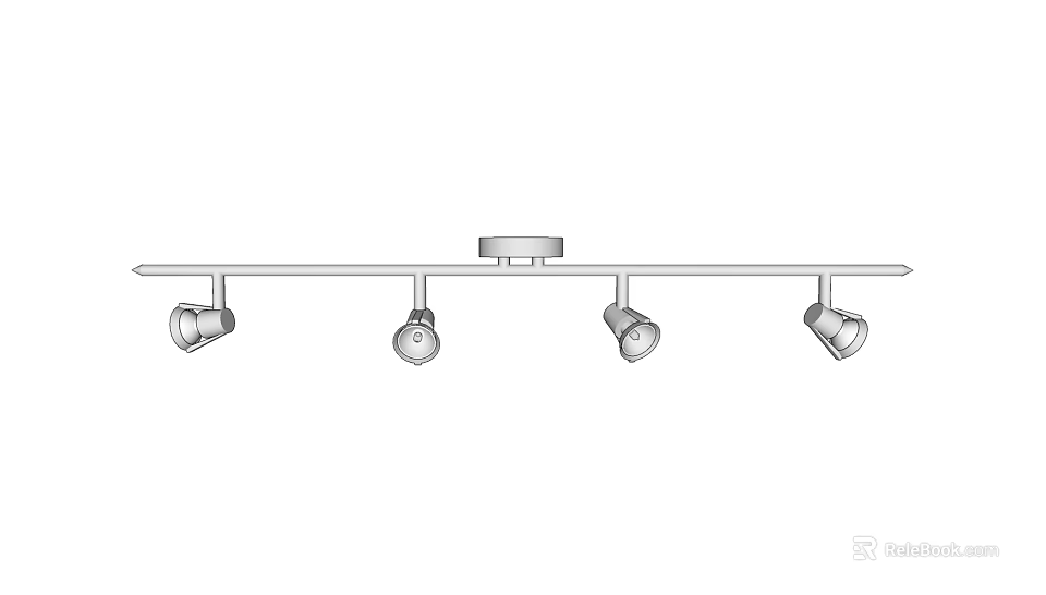Ceiling Downlights and Spotlights with Linear Design Multiple Adjustable Heads for Indoor Lighting 3d model