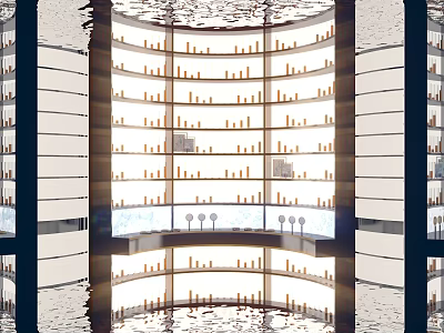 Modern Interactive Zone Interior Design With Open Layout And Display Shelves 3d model