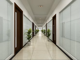 Corporate aisle corridor 3d model