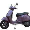 Purple Scooter With Black Seat Rearview Mirrors And Black Tires