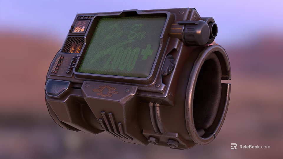 Futuristic Digital Wrist Gadget Featuring Green Screen Mechanical Design And 7000 Plus 3d model 