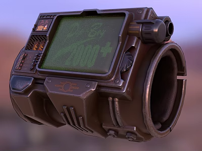 Futuristic Digital Wrist Gadget Featuring Green Screen Mechanical Design And 7000 Plus 3d model