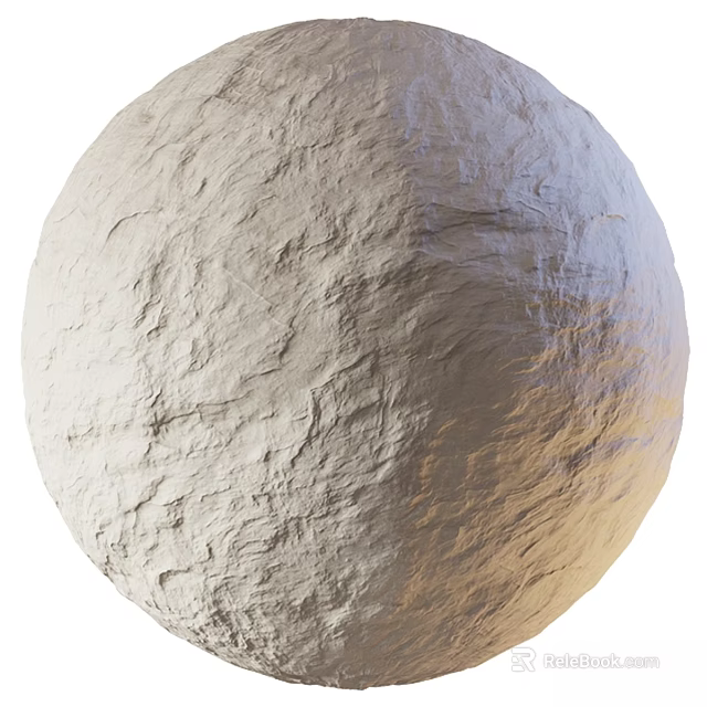 Detailed Rough Textured Rock Sphere Component With Natural Stone Surface 3d model 
