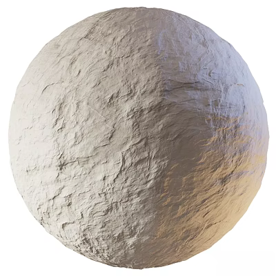 Detailed Rough Textured Rock Sphere Component With Natural Stone Surface 3d model