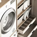 Modern Shower Sauna Room With Storage Cabinets Towels And Bath Products