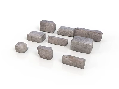 Realistic style castle ruins gravel rock stone megalithic landform terrain mountain stone cliff natural landscape geological building ruins 3d model