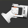 White Mechanical Component With Orange Accent And Connection Structure Design 3d model