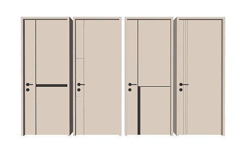 Modern swing door single door 3d model