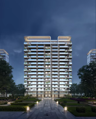 Modern Residential Building Simple High-rise Residential Building 3d model