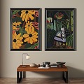 French retro decorative painting 3d model