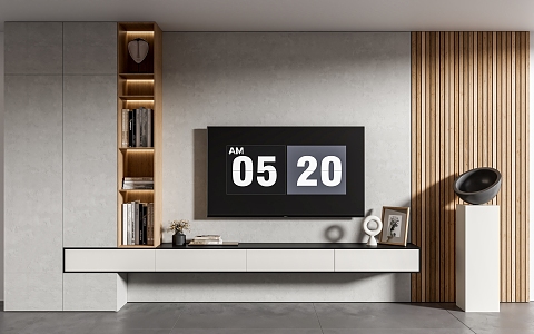 Modern TV cabinet TV background wall 3d model