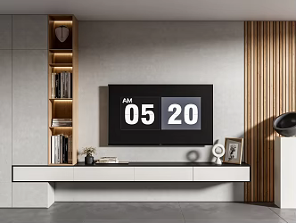 Modern TV cabinet TV background wall 3d model