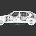 White Classic Sedan With Four Door Design And Black Alloy Wheels