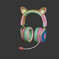 Cute Pink Cat Ear Headphones With Microphone For Kids Comfortable Design