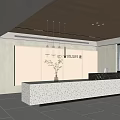 Modern Front Office Front Desk 3d model