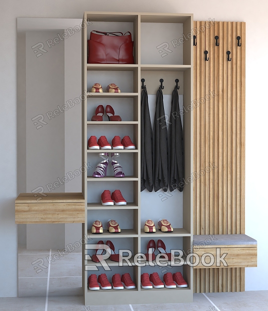 Entrance Cabinet Shoe Cabinet Coat Rack model