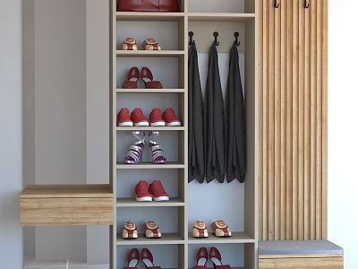 Entrance Cabinet Shoe Cabinet Coat Rack model