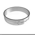 Stainless Steel Circular Equipment Ring With Decorative Diamond Shaped Accents And Dots