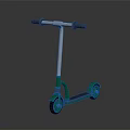 Green And Silver Scooter With Black Handlebars And Reflective Wheels Design