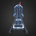 Frosty Ice Tower Architecture With Red Spire Chains And Ice Blocks