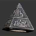 Egyptian Pyramid Scenic Landscape With Ancient Carvings And Eye Motifs