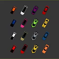Various Colored Cars In Different Styles Arranged In Circular Formation