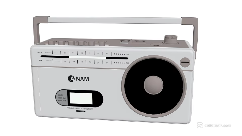 ANAM Portable Headphone Speaker with Radio Handle Control Buttons and Display Screen 3d model 