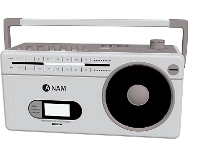 ANAM Portable Headphone Speaker with Radio Handle Control Buttons and Display Screen 3d model