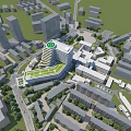 Modern Hospital Building with Outpatient Department Glass Facade and Multi storey Structure