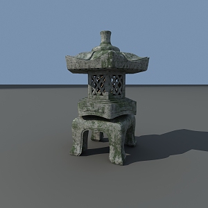 Chinese Lawn Lamp Stone Lantern 3d model