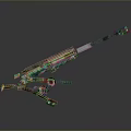 Camouflage Military Weapon With Tripod Stand Long Barrel And Mechanical Structure