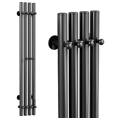 Modern Stainless Steel Vertical Bars With Sleek Design And Polished Ball Ends 3d model