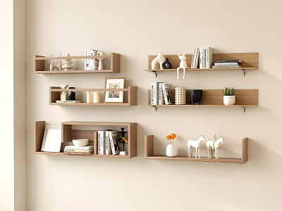 Modern Wall Board Storage Rack Storage Rack Storage Rack Bookshelf Wall Hanging Decorative Partition 3d model