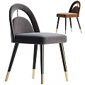 Modern Gray Brown Accent Chairs with Velvet Upholstery Black Gold Metal Legs
