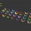 Modern Butterfly Colored Butterfly Tabby Butterfly Leaf Butterfly 3d model
