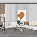 Modern sofa coffee table combination 3d model
