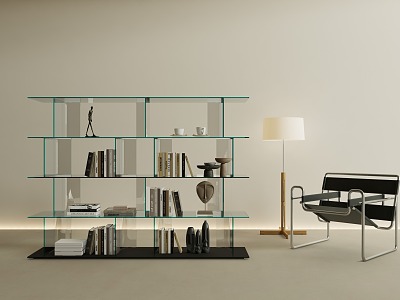 Bookshelf Glass Bookshelf Acrylic Bookshelf 3d model