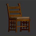Classic Wooden Chair Design With Carved Backrest Upholstered Seat And Intricate Legs
