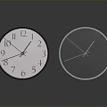 Two Analog Clocks With White And Glowing Green Dials Metal Frames On Gray Background