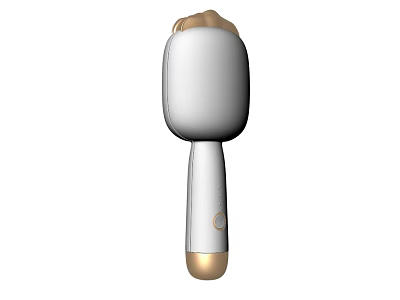 Handheld Daily Use Electric Device With White And Gold Simple Design And Button 3d model