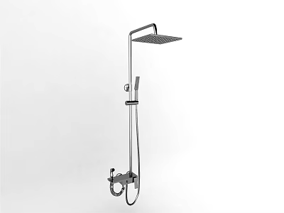 Modern Wall Mounted Shower Head with Rainfall Top Spray and Handheld Nozzle 3d model