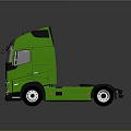 Green Volvo Truck With Modern Cab Sleek Design And Shiny Body