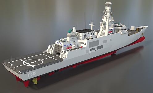 Cruiser Frigate Warship Destroyer Warship Cruiser F515 Istanbul Ship High Precision Super Realistic Video Class 3d model